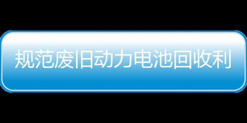 废旧法专展执回收合开利用门联五部规范动力电池动项行